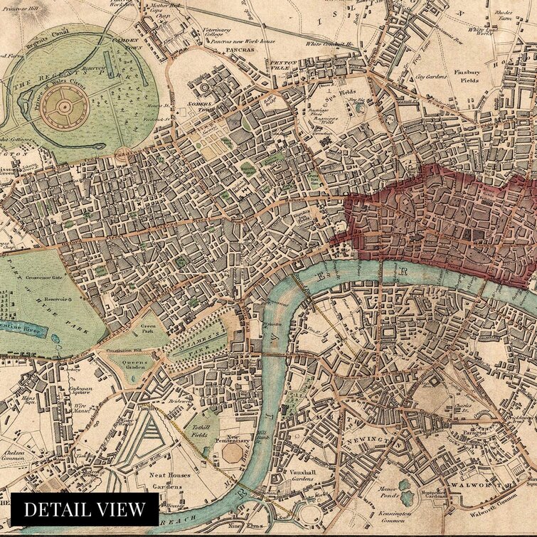 HISTORIC PRINTS Vintage 1815 London England Map Poster On Paper